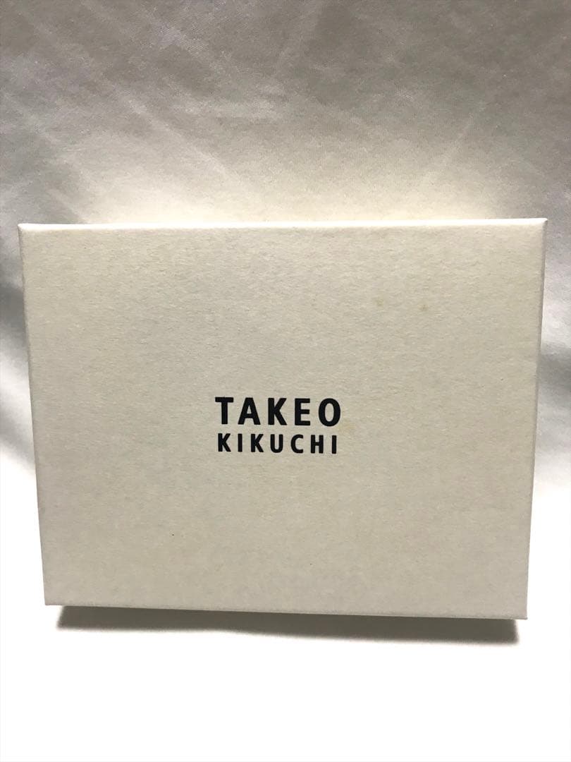 【新品・未使用】TAKEO KIKUCHI 牛革　二つ折り財布 ブラック