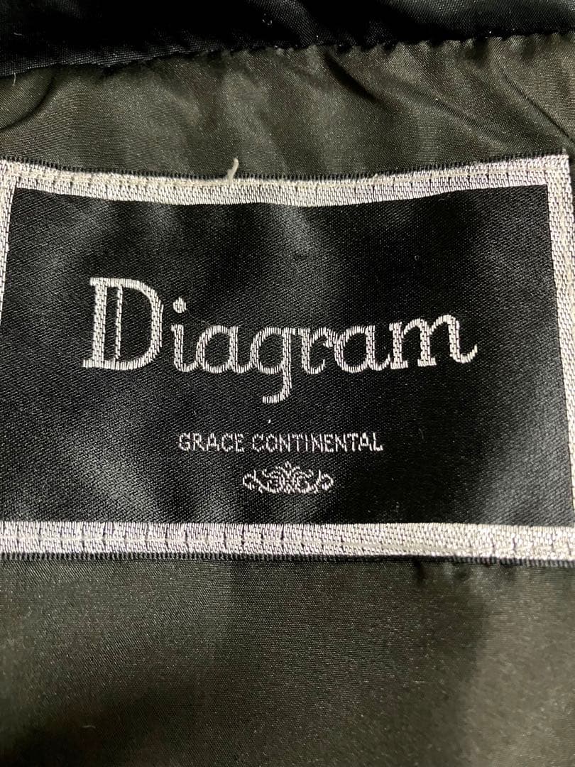 Diagram レッキスラビットフード付きブラックダウンベスト