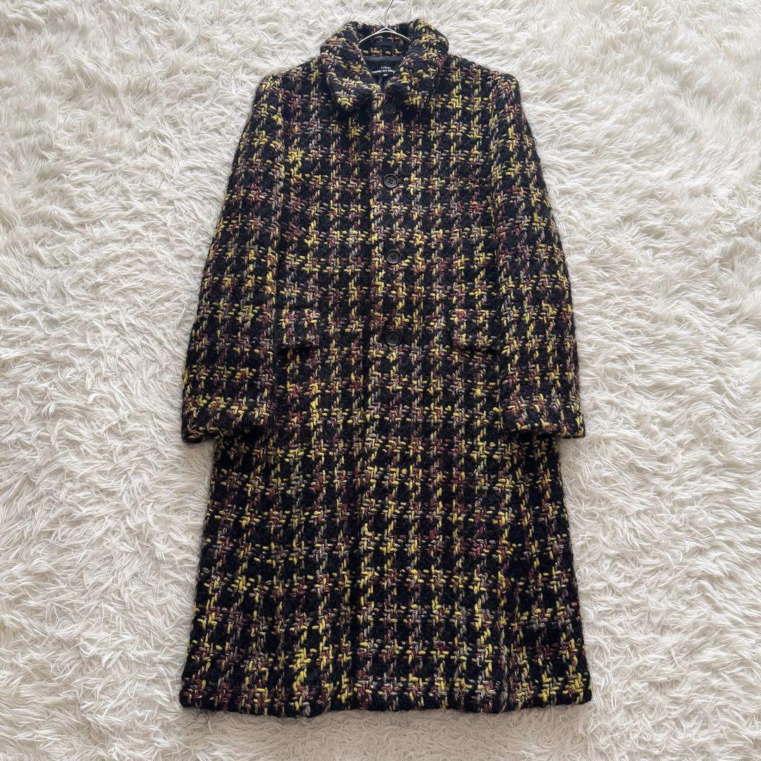 トリココムデギャルソン　AD2001　ロングコート　ツイード　モヘヤ混　ラメ　M