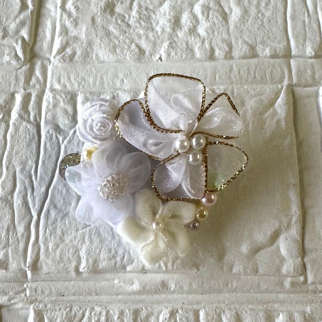 ふりふレース　髪飾りセット 重衿　半衿　帯揚げ　帯締め　パール装飾　振袖セット