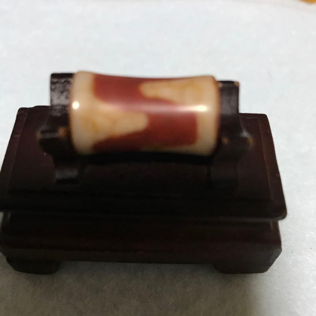 超激レア珍品‼︎ 赤龍紋　虎牙天珠　珍品　鼓型