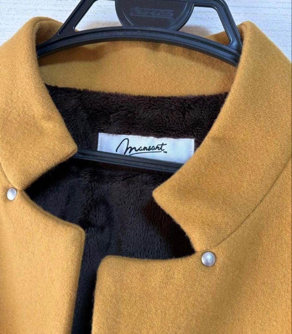 Mansart 鮮やか　マスタード　コクーン　コート　ヤマダヤ