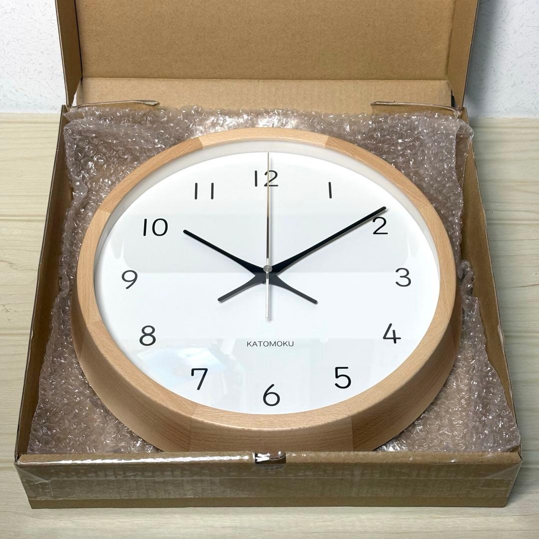 【訳アリ未使用品】カトモクKATOMOKU 電波時計 掛け時計 KM-104