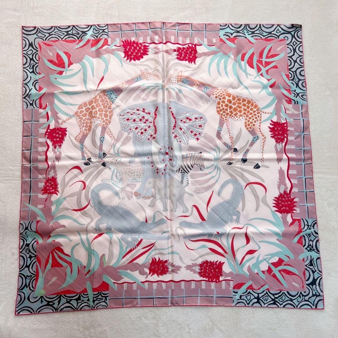 エルメス HERMES カレ90 ザンベジ川の行進 シルク　スカーフ