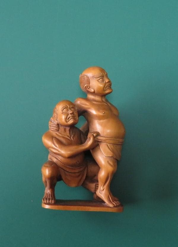 【ナリトラ専用】根付　相撲の取り組(大型)　外4点