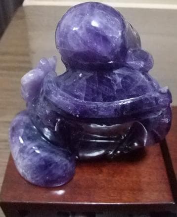 値下げ可能　開運 　風水　金運　水晶　天然石彫り　 七福神 木箱入り