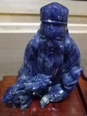 値下げ可能　開運 　風水　金運　水晶　天然石彫り　 七福神 木箱入り