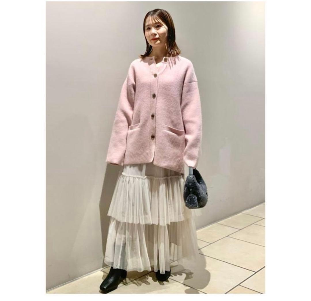 FRAY.ID ダブルフェイスコーディガン ピンク