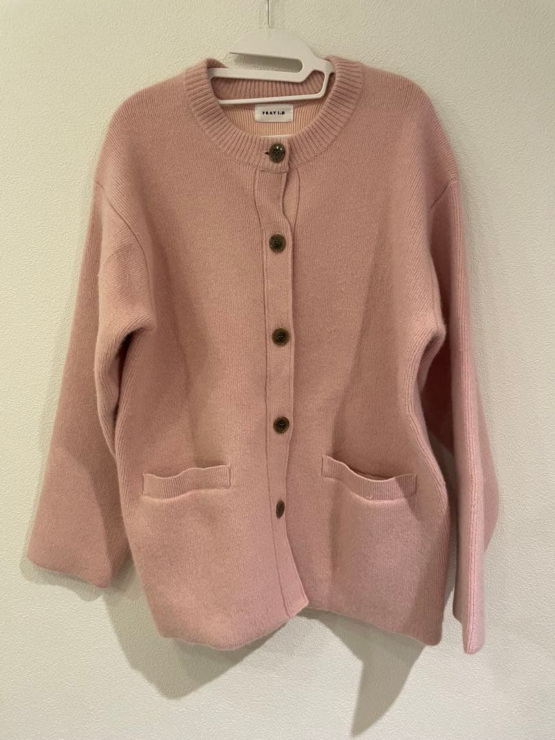 FRAY.ID ダブルフェイスコーディガン ピンク