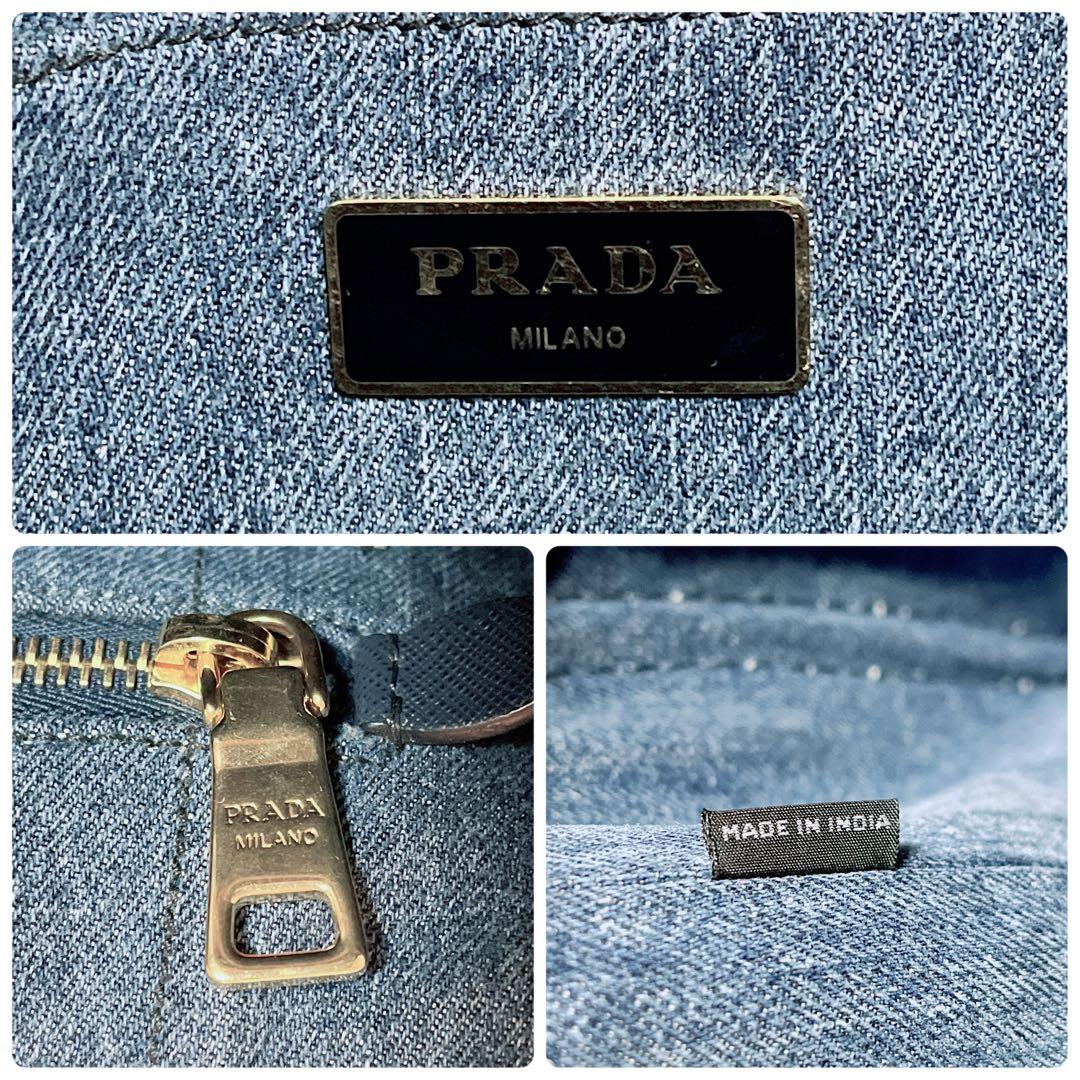 美品⭐︎プラダ カナパS 2Wayトートバッグ デニム 1BG439 正規品