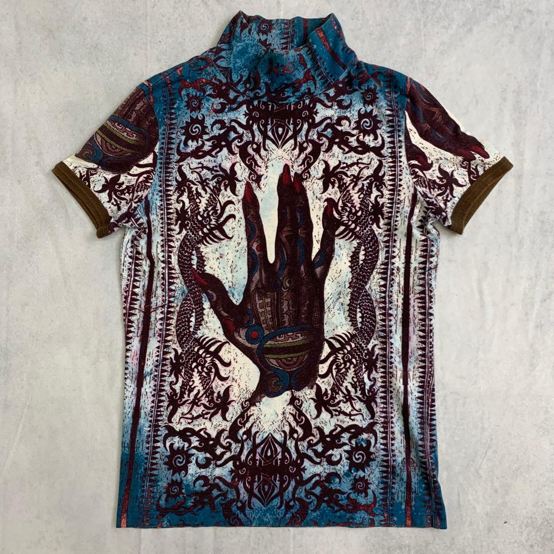 ジャンポールゴルチエ デビルハンド ハイネック Tシャツ 総柄 コットン