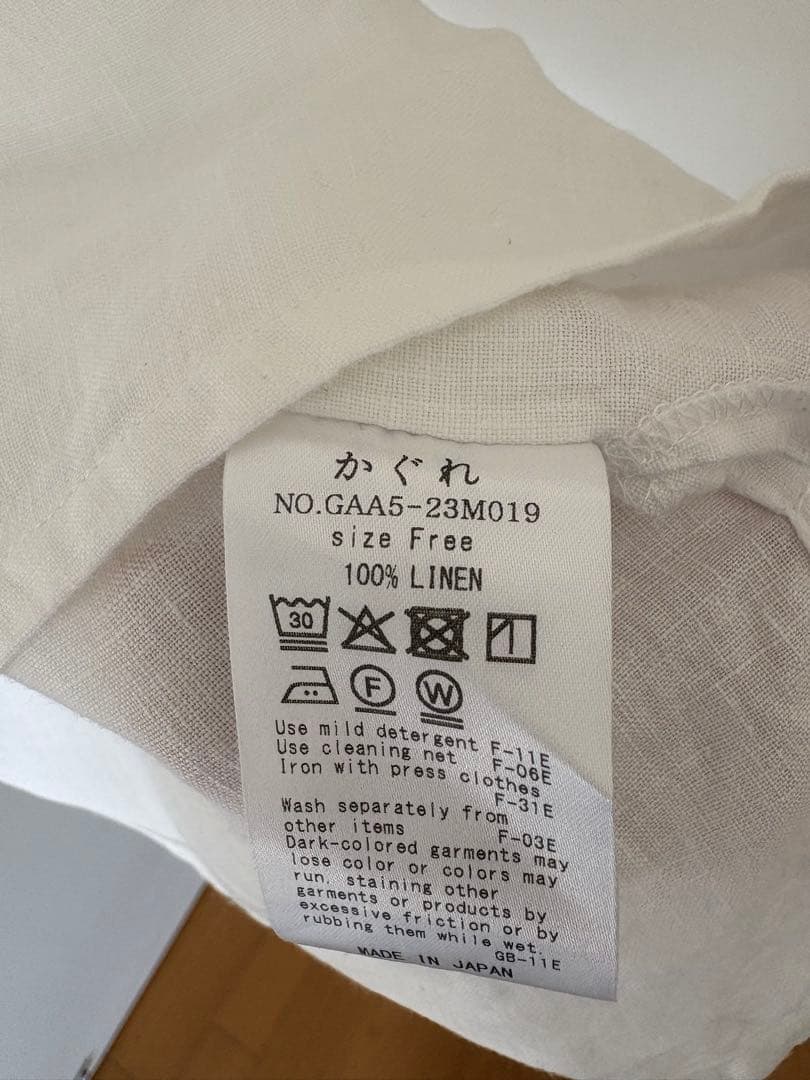 かぐれ リネンクルーネックハーフスリーブ