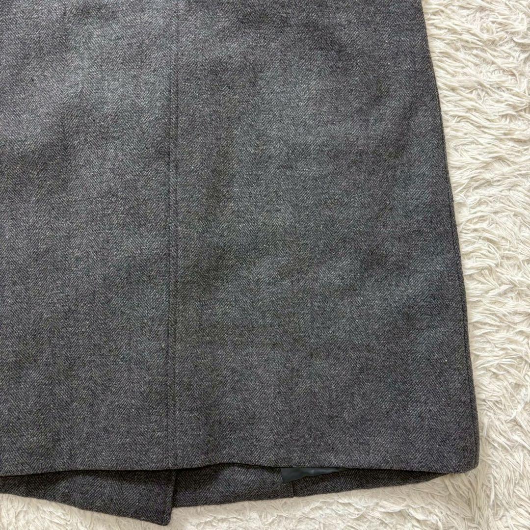 COHINA コヒナ　ヘリンボーンロングコート　グレー　XS