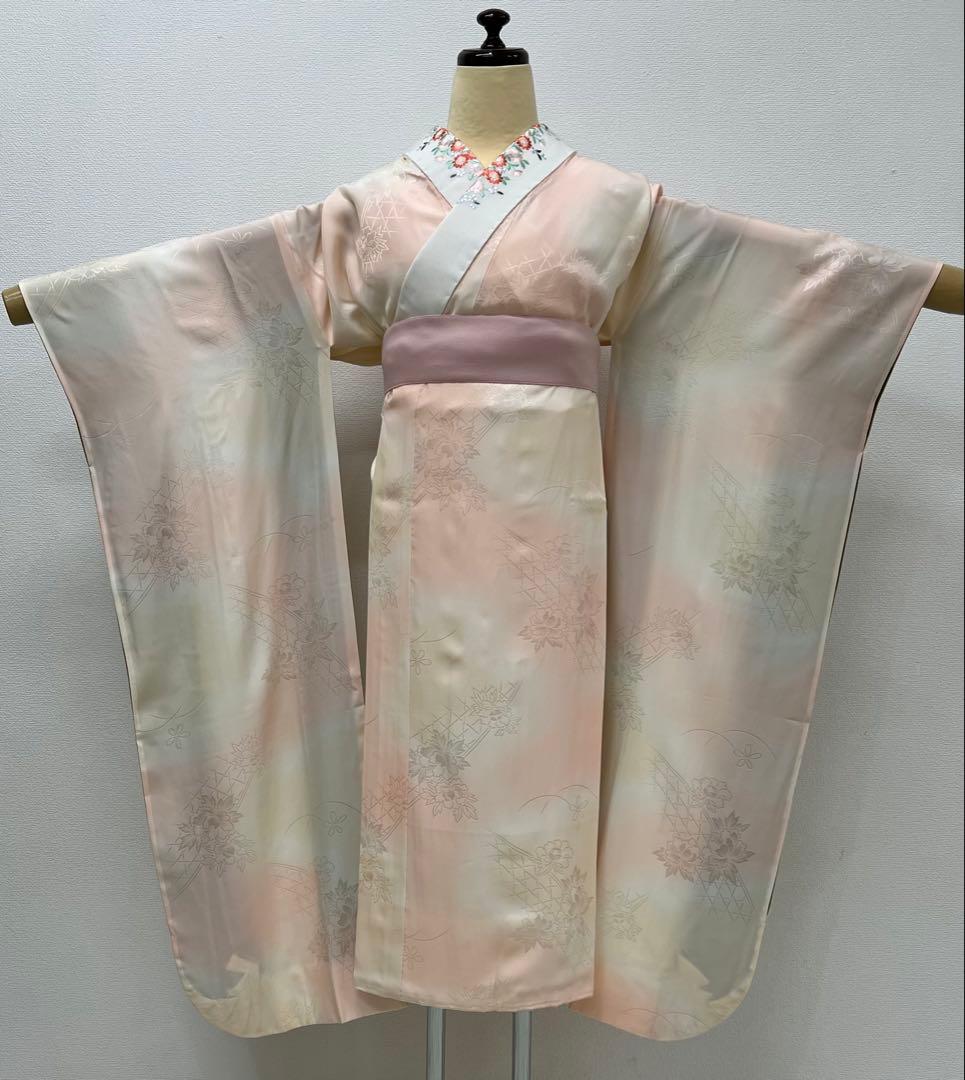 振り袖　フルセット　別誂長襦袢　辻ヶ花　金彩加工　成人式　暈し　辛子色　763