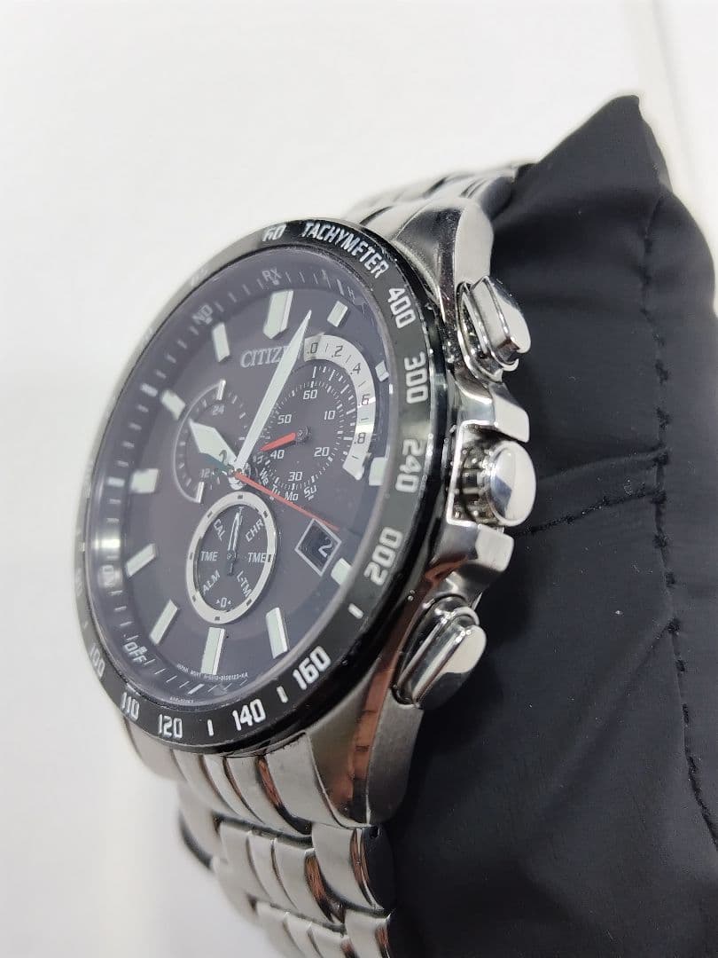 CITIZENシチズンアテッサ　エコドライブ　ソーラー電波時計　クロノグラフ