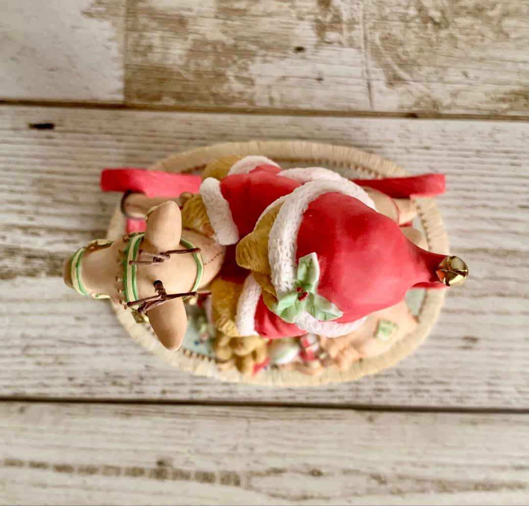 チェリッシュドテディーズ トナカイに乗ったクマ クリスマス 置物