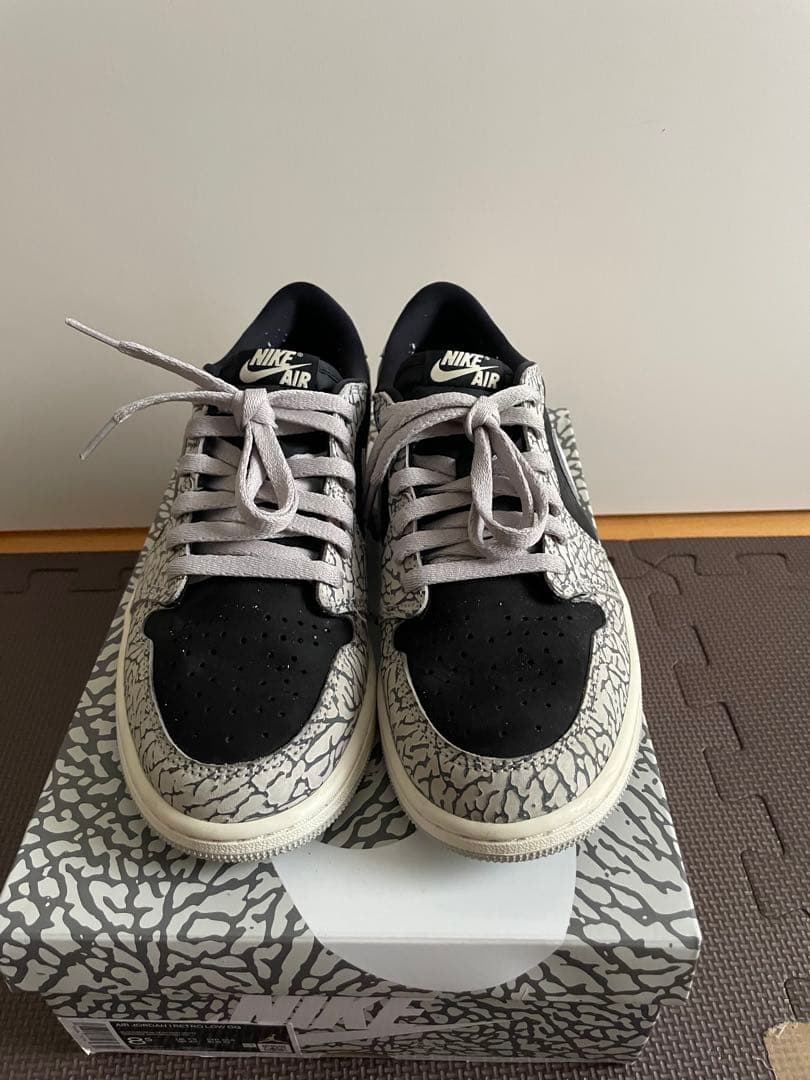 靴 Air Jordan 1 Retro Low OG Black Cement