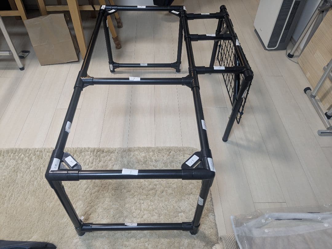 SUV車用車中泊対応イレクターパイプテーブルフレームのみ （SKフォレスター）