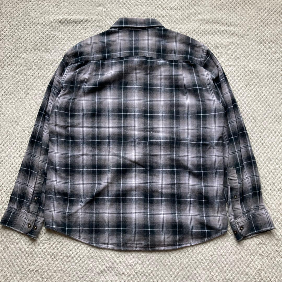 90s 白 黒 オンブレ ネルシャツ 50s 60s レーヨン ファイブブラザー