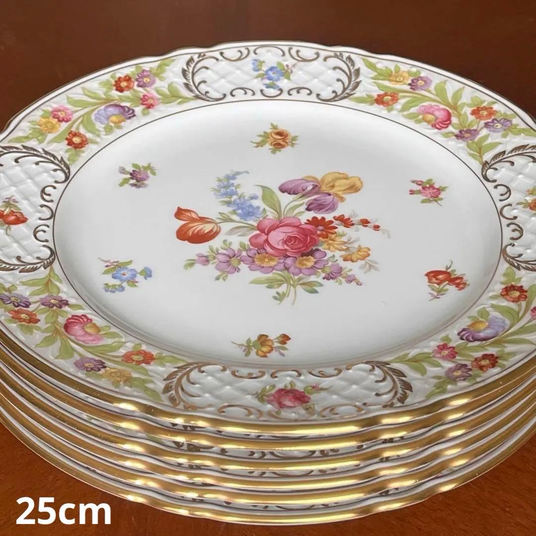 【希少品】ドイツ製　シューマンババリア★ドレンデンフラワー★豪華な大皿　６枚