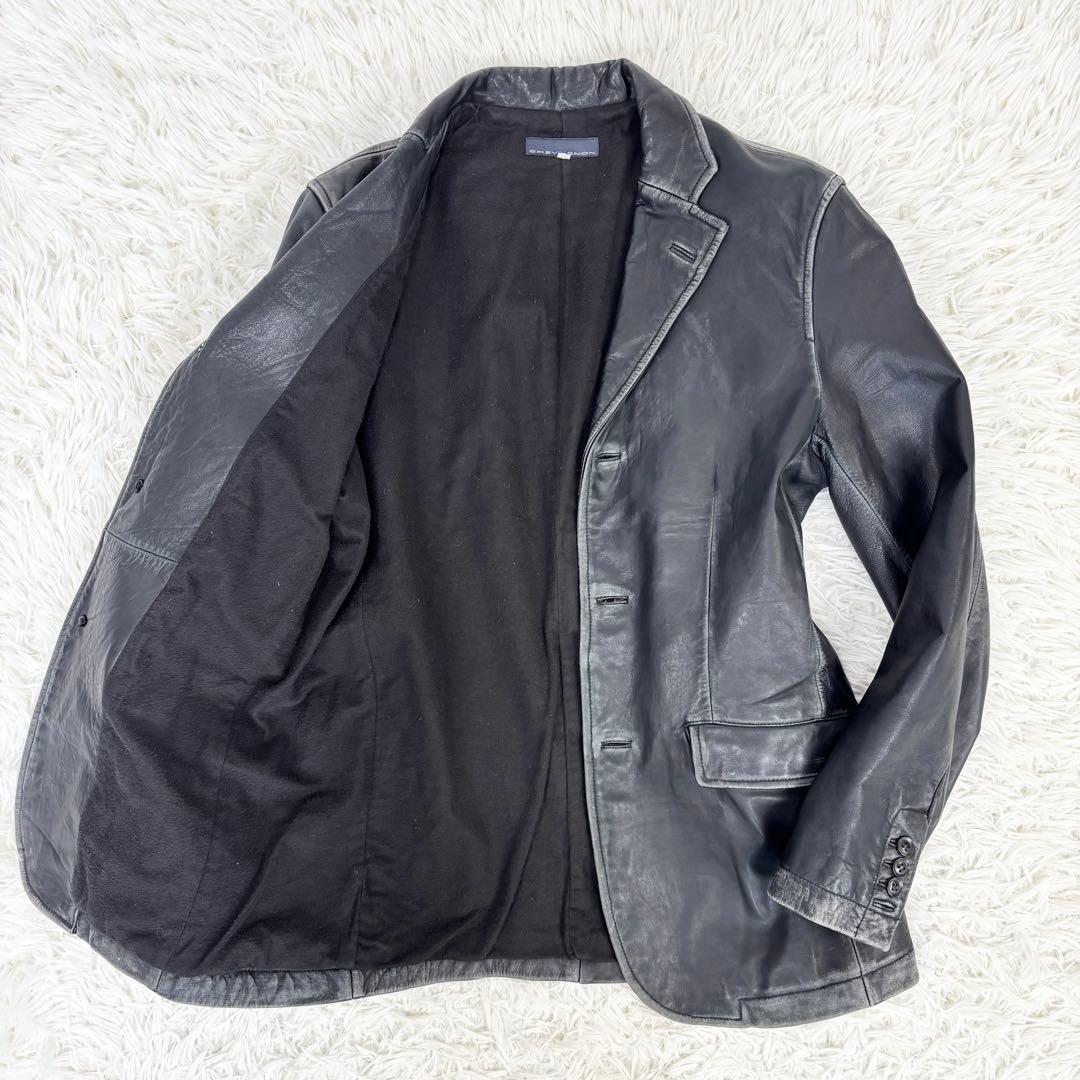 CHEVIGNON 馬革 ヴィンテージ加工 レザー テーラードジャケット M