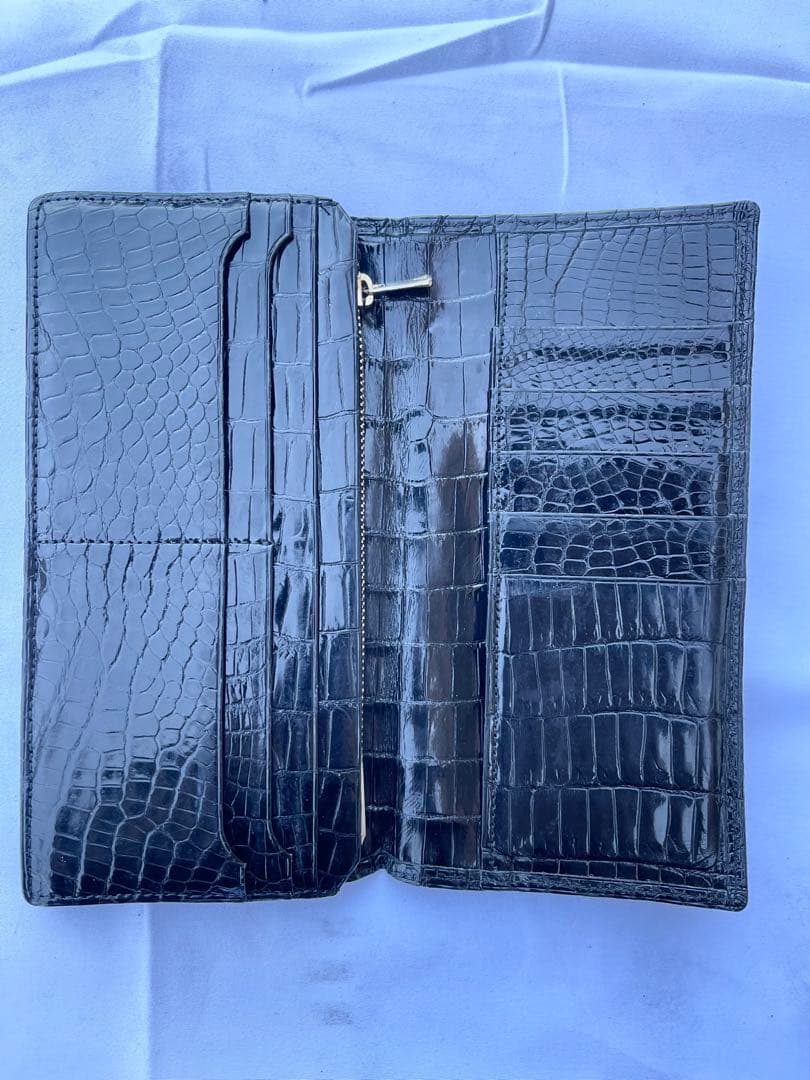 JRA認証 スモールクロコダイル 長財布 センター1枚取り 日本製