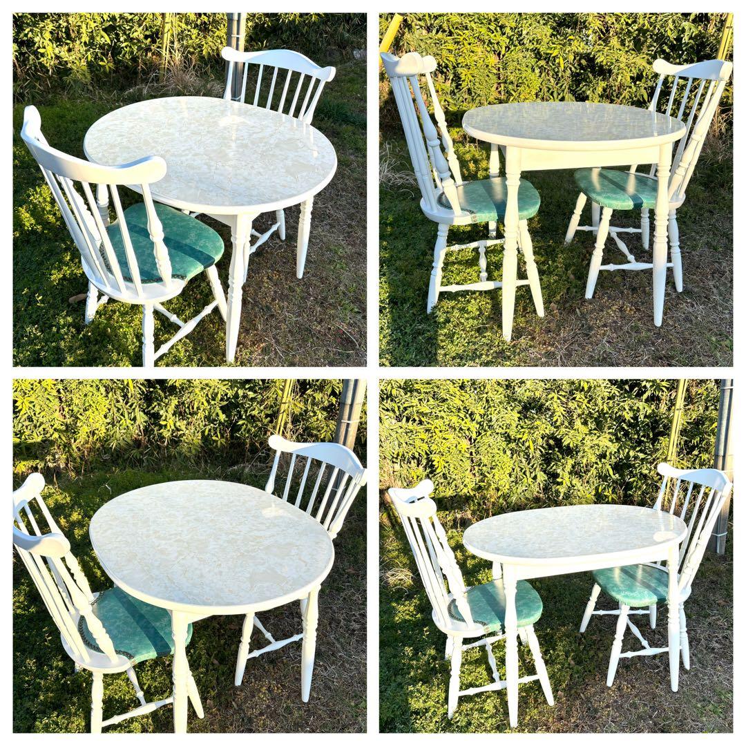 飛騨家具　WINDS太平 白いダイニングチェア① ウィンザーチェア　鋲打ち