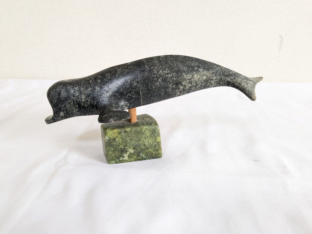 エスキモーアート ストーン イルカ オブジェ 置物 ヴィンテージ