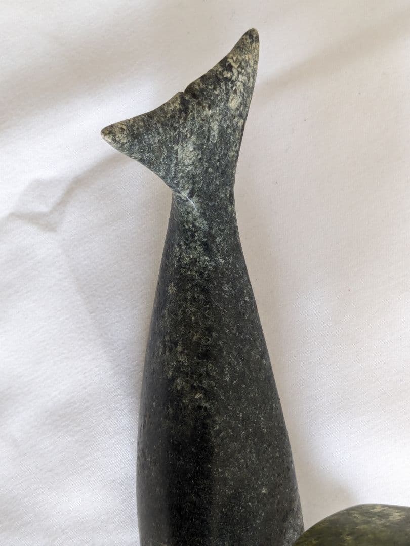 エスキモーアート ストーン イルカ オブジェ 置物 ヴィンテージ