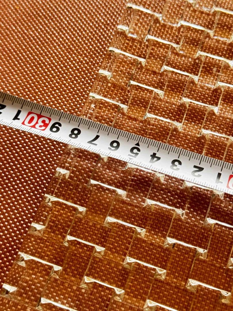 透明ガラス製四角皿 織り模様 30cm