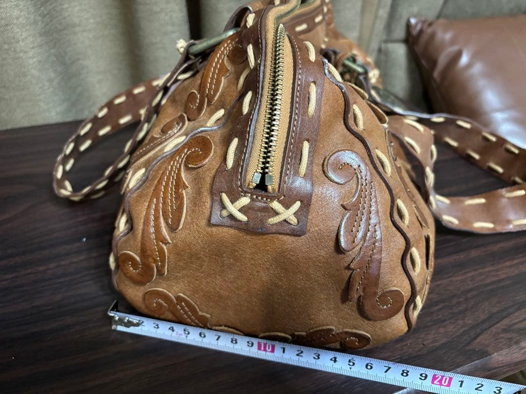 年末年始セールAnna Sui アナスイブラウンレザー ボストンバッグ