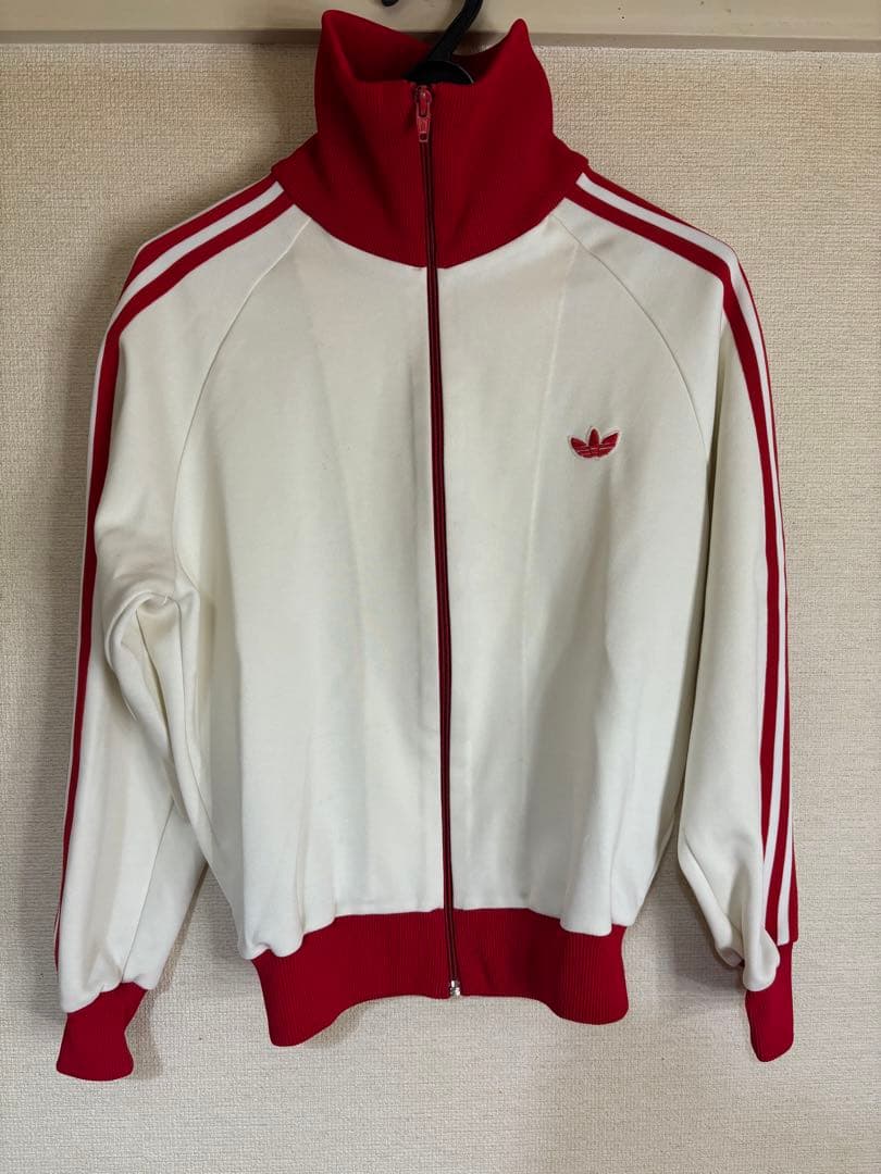 80's adidas トラックジャケット　デサント製　赤 白