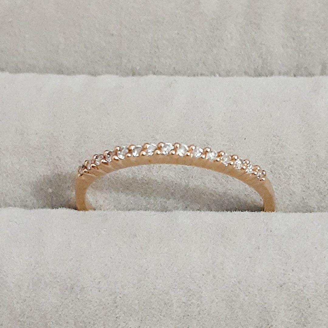 4℃(ヨンドシー) K18PG ハーフエタニティ リング