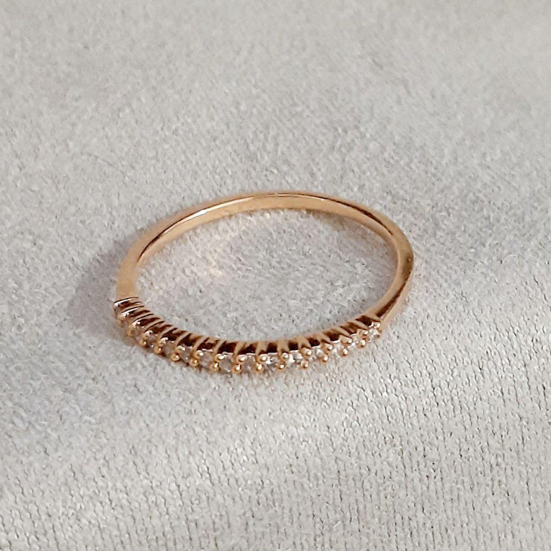 4℃(ヨンドシー) K18PG ハーフエタニティ リング