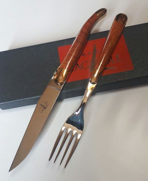 LAGUIOLE （ラギオール）ナイフ&フォーク ツゲ材 Michel Bras
