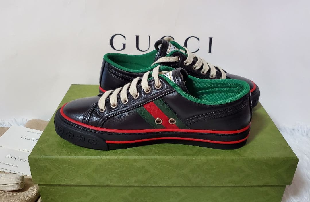 ✨️新品✨️ GUCCI テニス スニーカー ブラック レザー 35.5