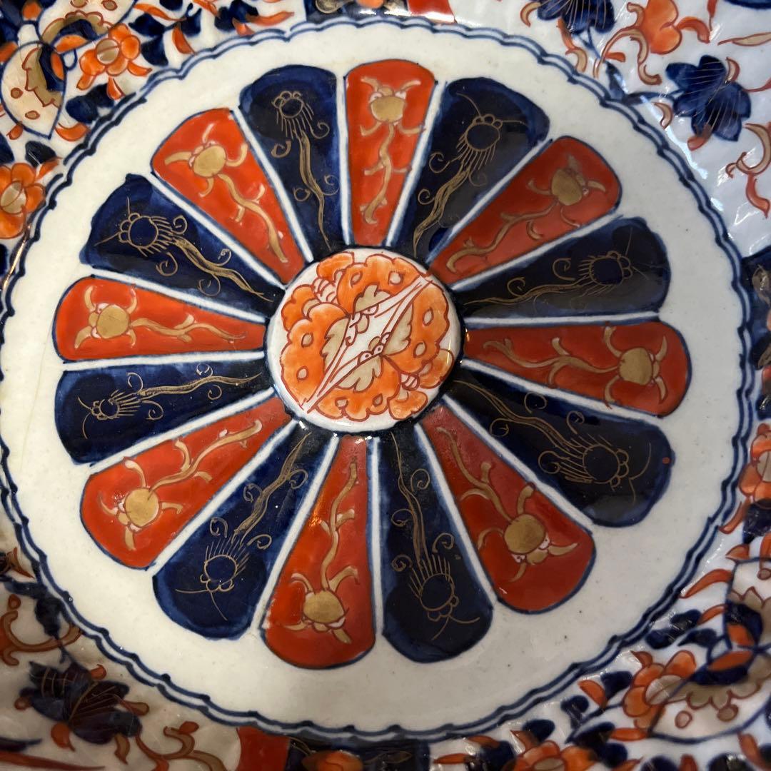 期間限定最終処分特価　逸品古伊万里色絵超力作大鉢と中鉢変形フリル鉢素敵すぎる名品