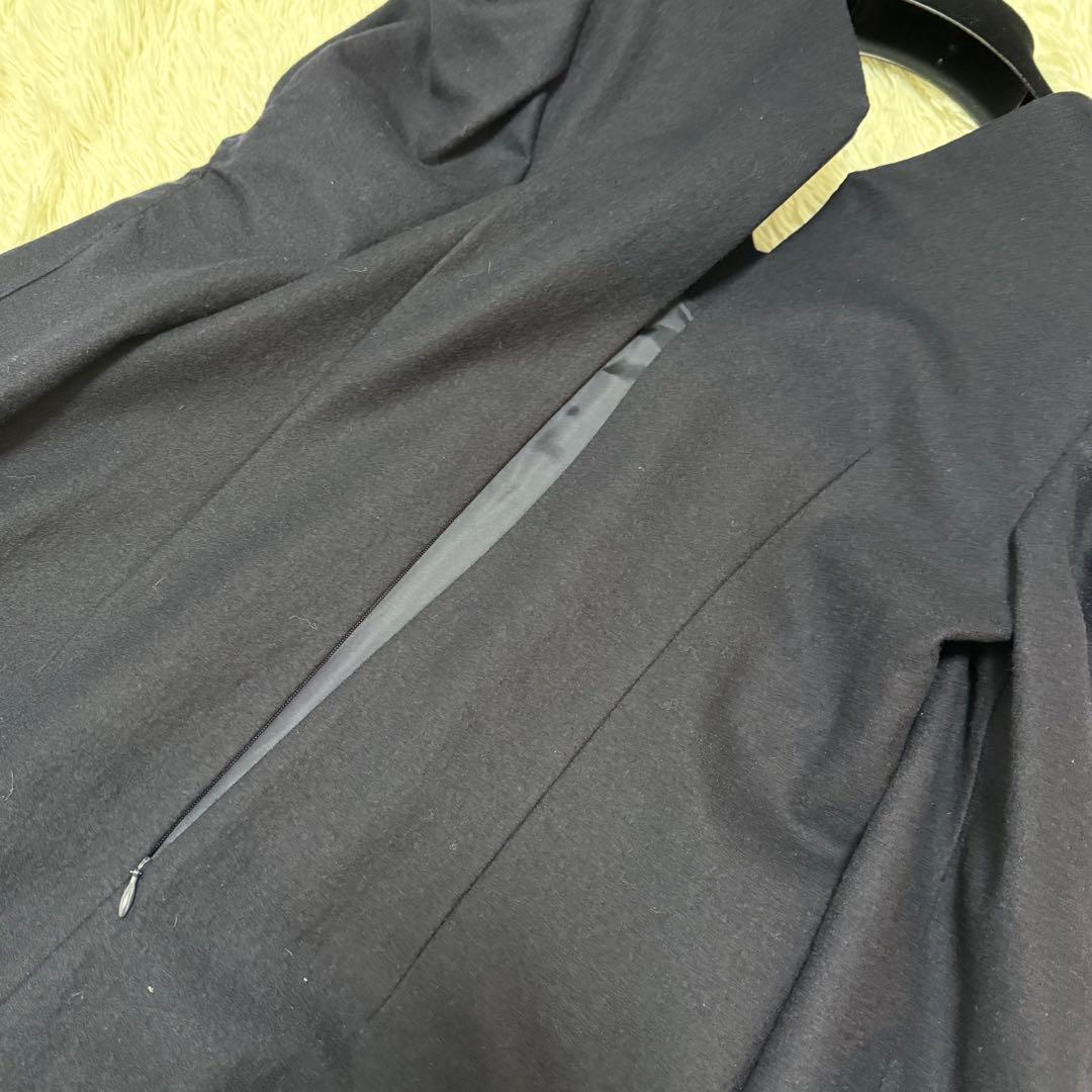 ボーダーズアットバルコニー　ネイビーウールワンピース36ヨーコチャンCFCL