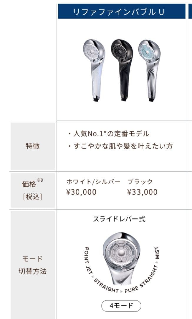 ＣＭ中！最新リファシャワーへッド！人気のブラック！定価33,000円！