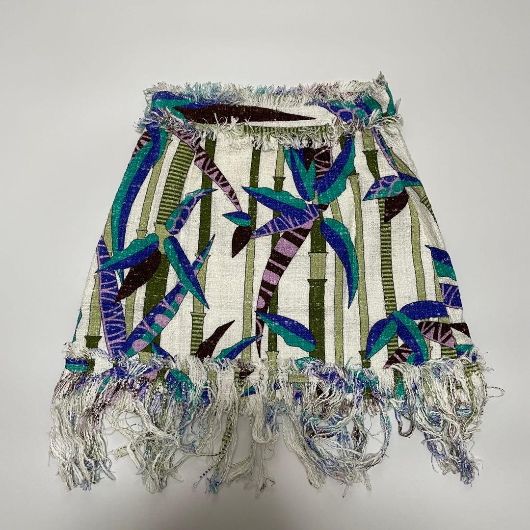 【超特価‼️】MSGM エムエスジーエム バンブー柄フリンジスカート 40