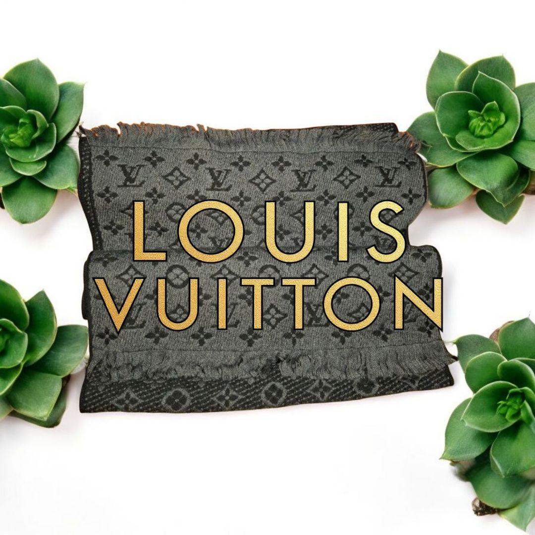 「超備品」　LOUIS VUITTON ブラック　モノグラムマフラー