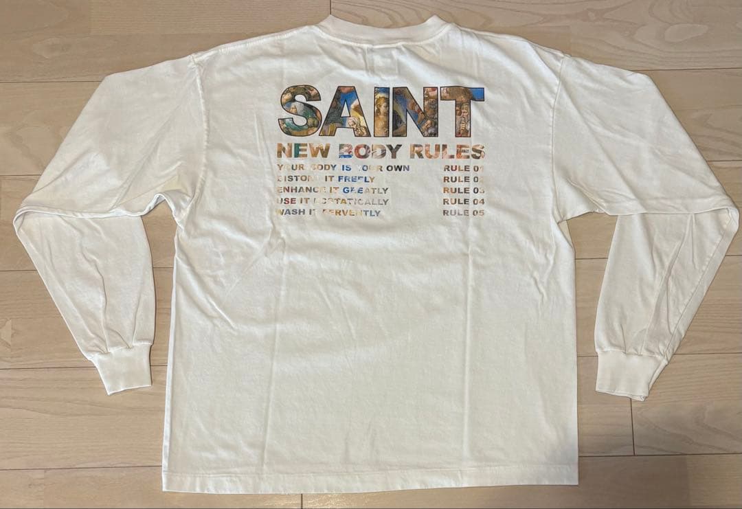 セントマイケル25FW発売LS TEE/NEW BODY RULES白XL美品