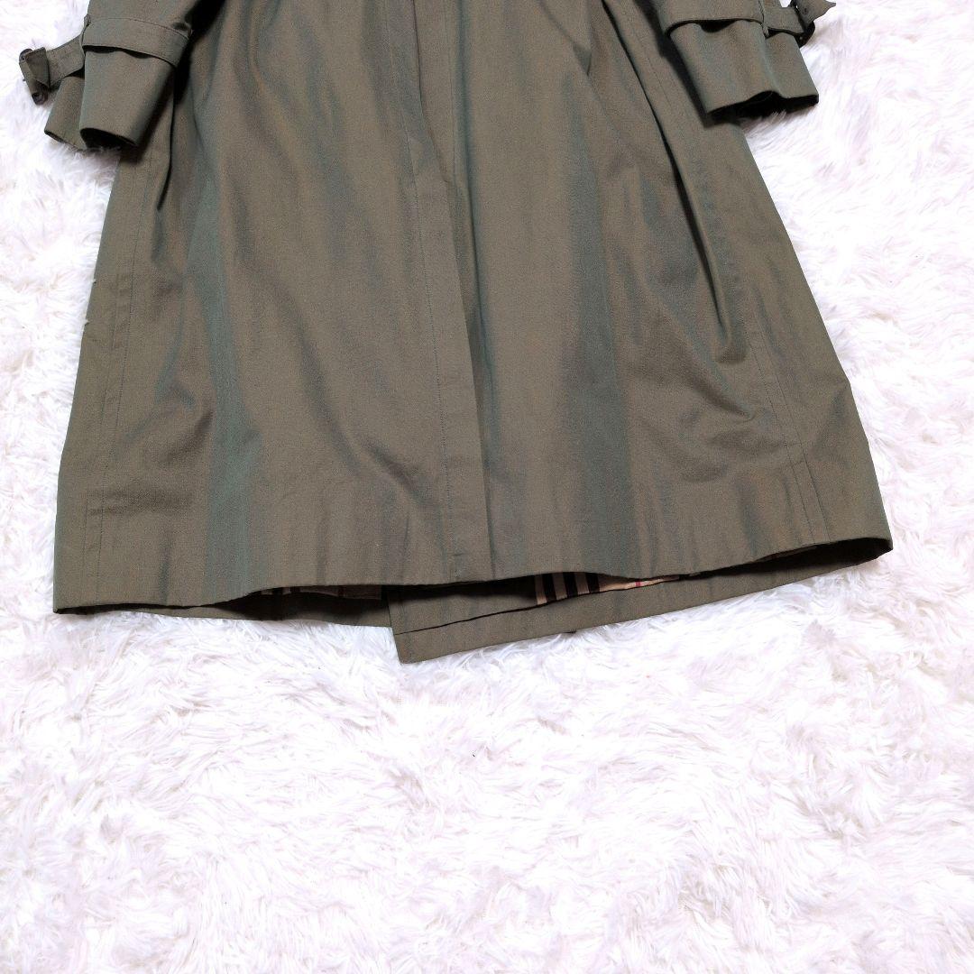 【美品】バーバリー☆玉蟲色　ノバチェック　ベルト付　トレンチコート　メンズ