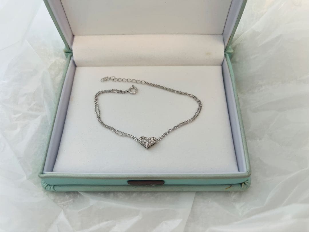 UKOPYさま　☆新品☆ k18wg ハートダイヤモンドブレスレット