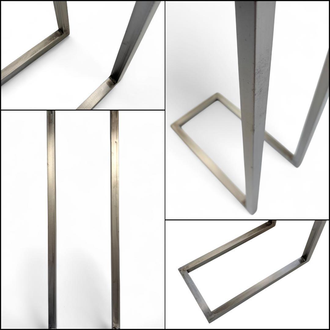 サイドテーブル 北欧風 アイアン 無垢材 木製 一枚板 コの字 アンティーク 欅