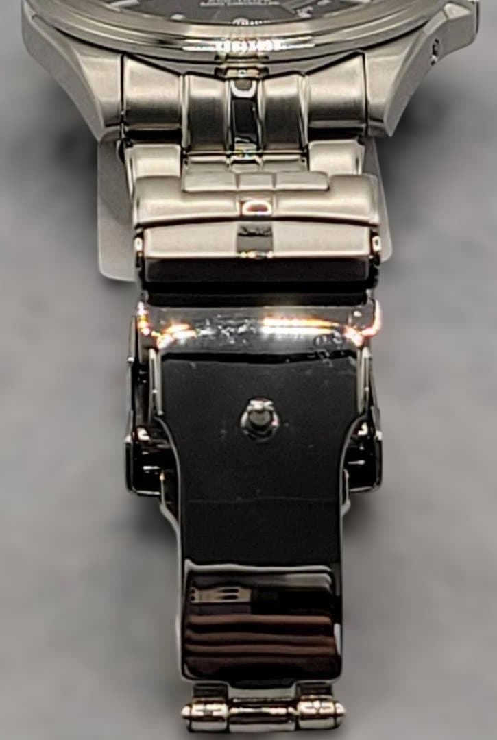 CITIZEN Eco-Drive ブラック ステンレス 電波時計　美品