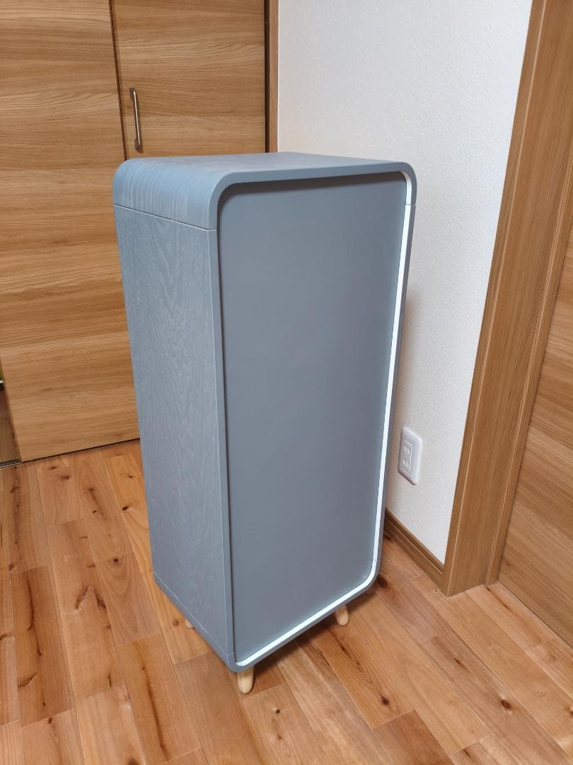 【美品】コレクションシェルフ　フィギュアケース　４段　背面ミラー　グレー