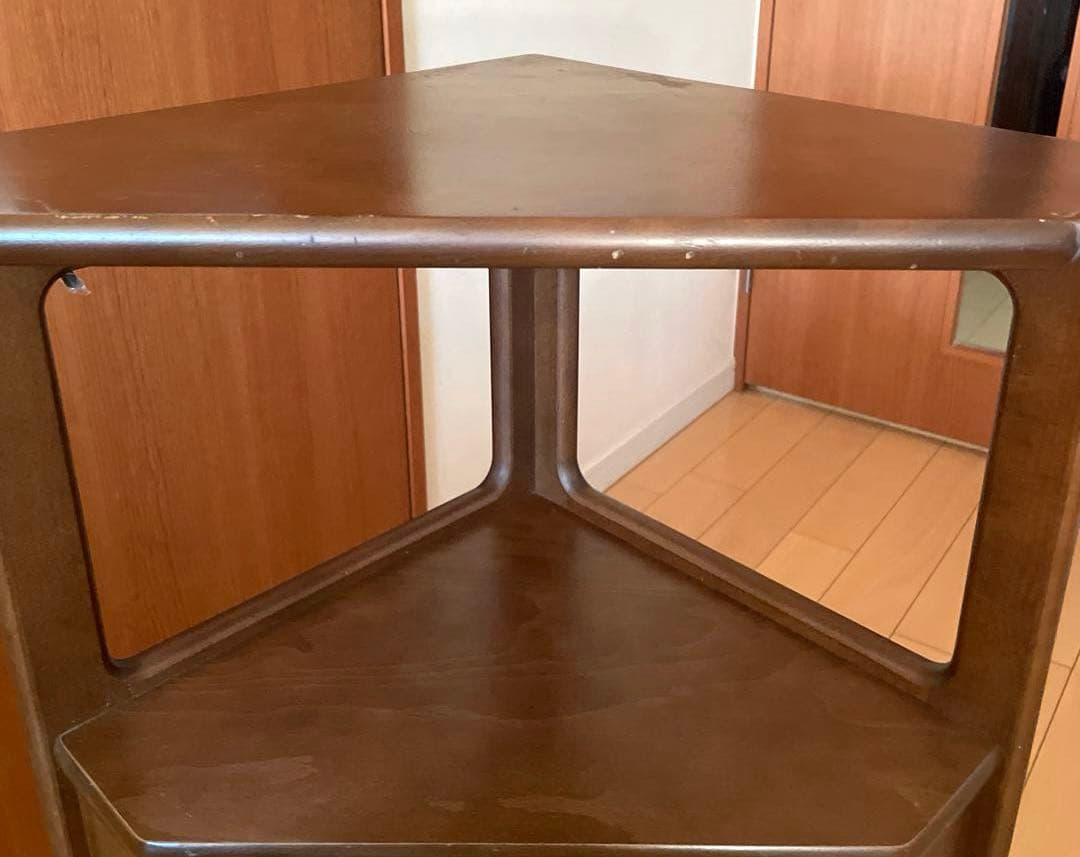 値下げ‼️Karimoku カリモク 三角コーナー電話台 花台 収納棚 ビンテージ