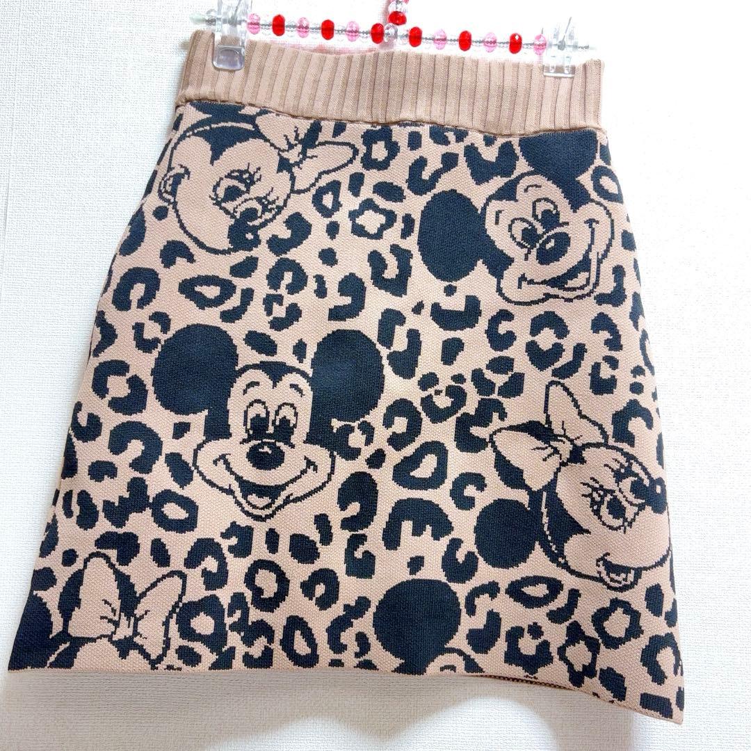 wcj レオパードニットスカート　ディズニー　ミッキー　ミニー　完売品