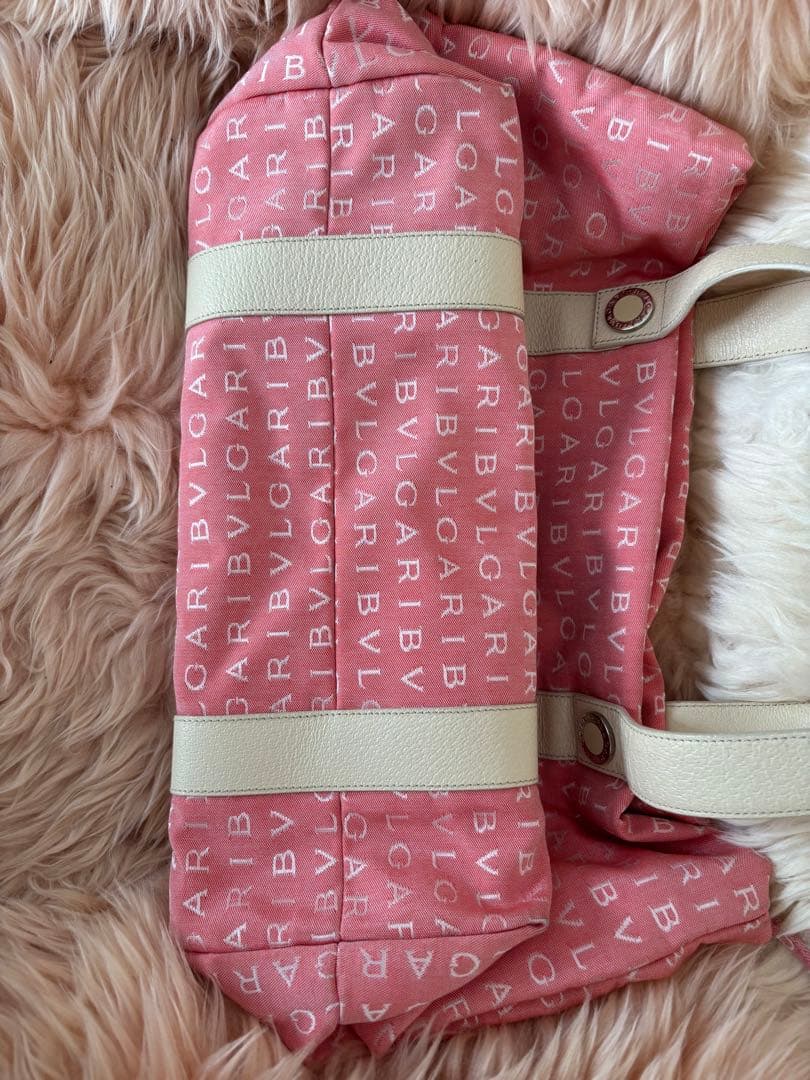 BVLGARI ピンク トートバッグ 付属ポーチ付き